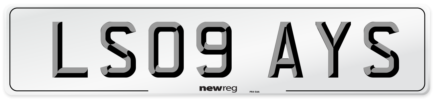 LS09 AYS Number Plate from New Reg